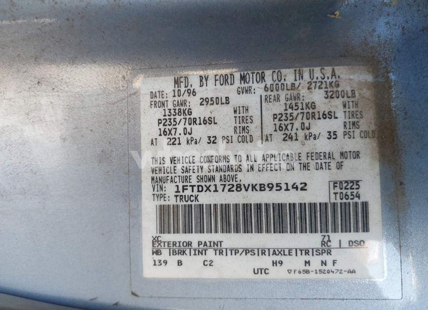 Photo 9 of 1997 Ford F-150 STANDARD/XL/XLT (VIN 1FTDX1728VKB95142)