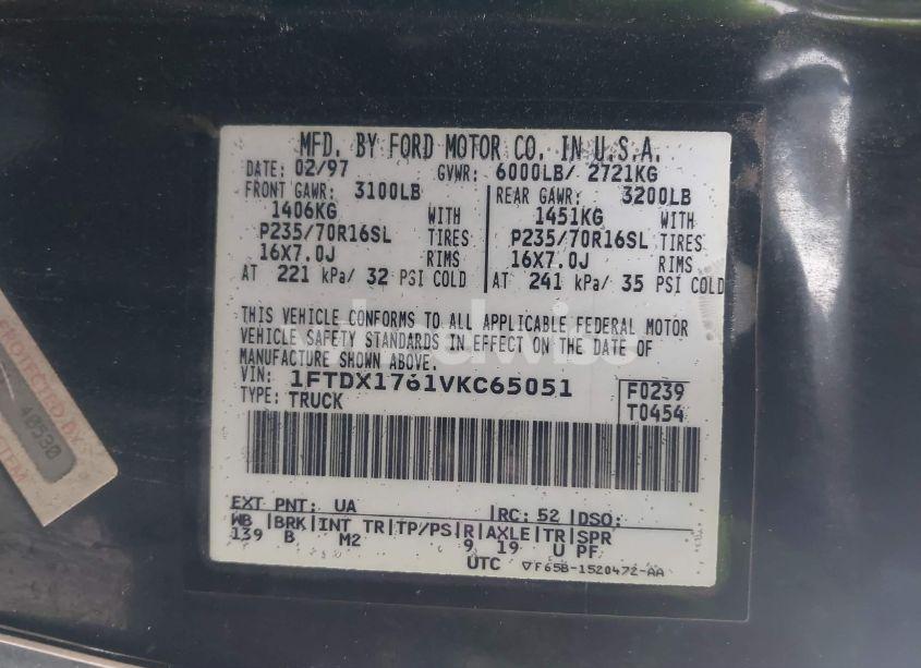 Photo 9 of 1997 Ford F-150 LARIAT/STANDARD/XL/XLT (VIN 1FTDX1761VKC65051)