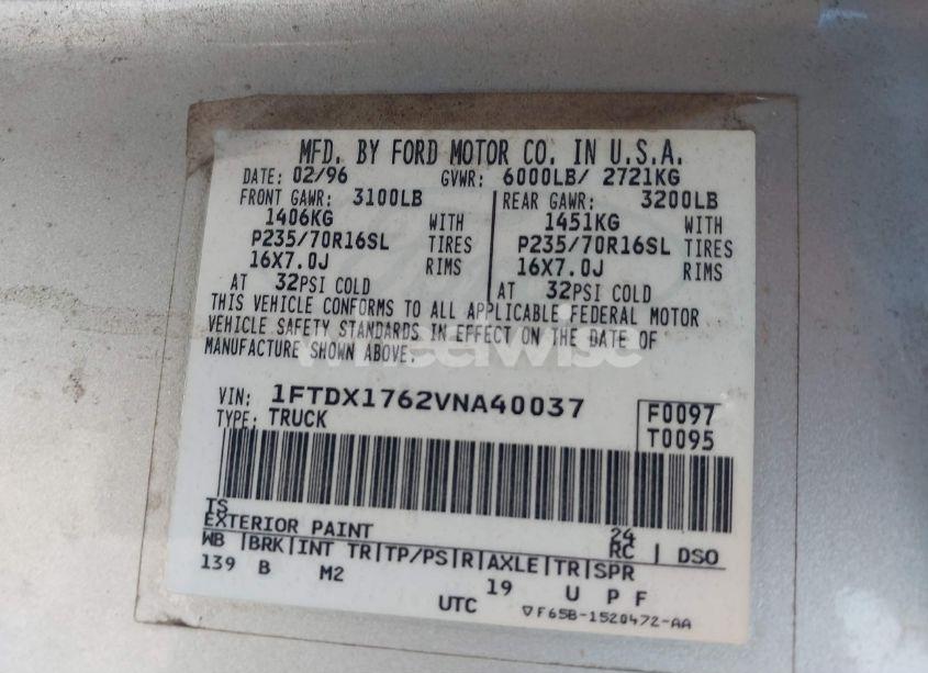 Photo 9 of 1997 Ford F-150 LARIAT/STANDARD/XL/XLT (VIN 1FTDX1762VNA40037)