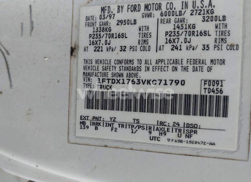 Photo 9 of 1997 Ford F-150 LARIAT/STANDARD/XL/XLT (VIN 1FTDX1763VKC71790)