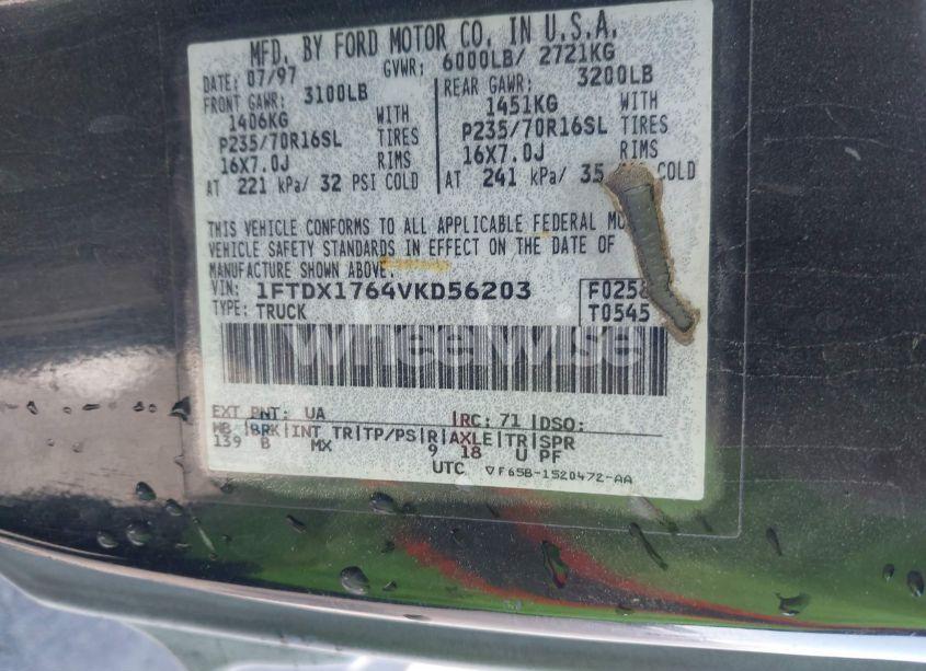 Photo 9 of 1997 Ford F-150 LARIAT/STANDARD/XL/XLT (VIN 1FTDX1764VKD56203)