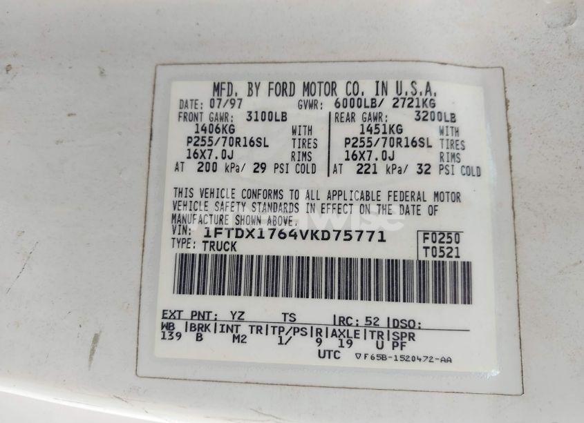 Photo 9 of 1997 Ford F-150 LARIAT/STANDARD/XL/XLT (VIN 1FTDX1764VKD75771)