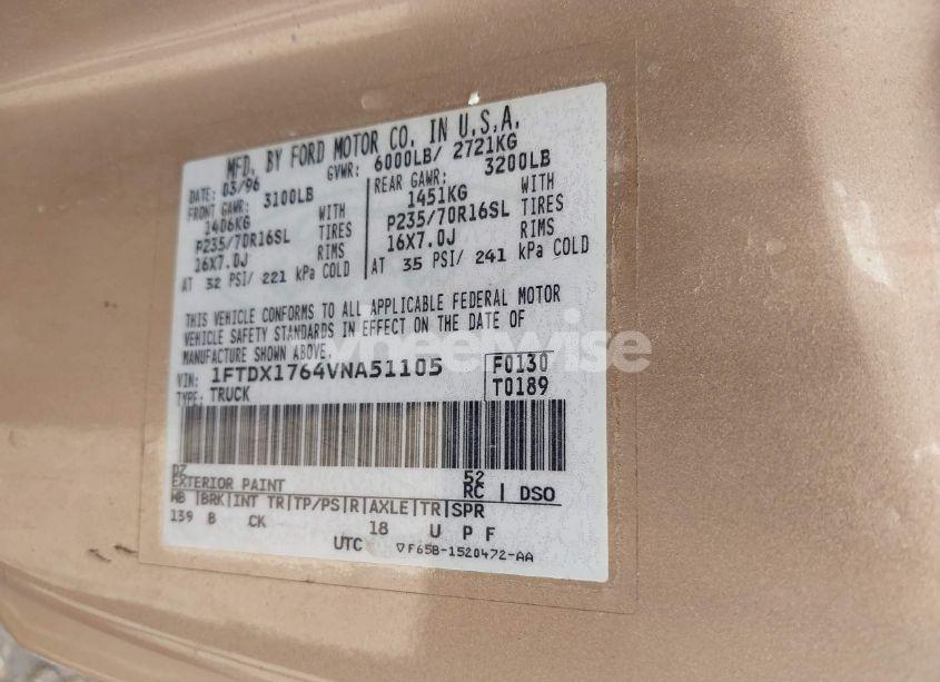 Photo 9 of 1997 Ford F-150 LARIAT/STANDARD/XL/XLT (VIN 1FTDX1764VNA51105)