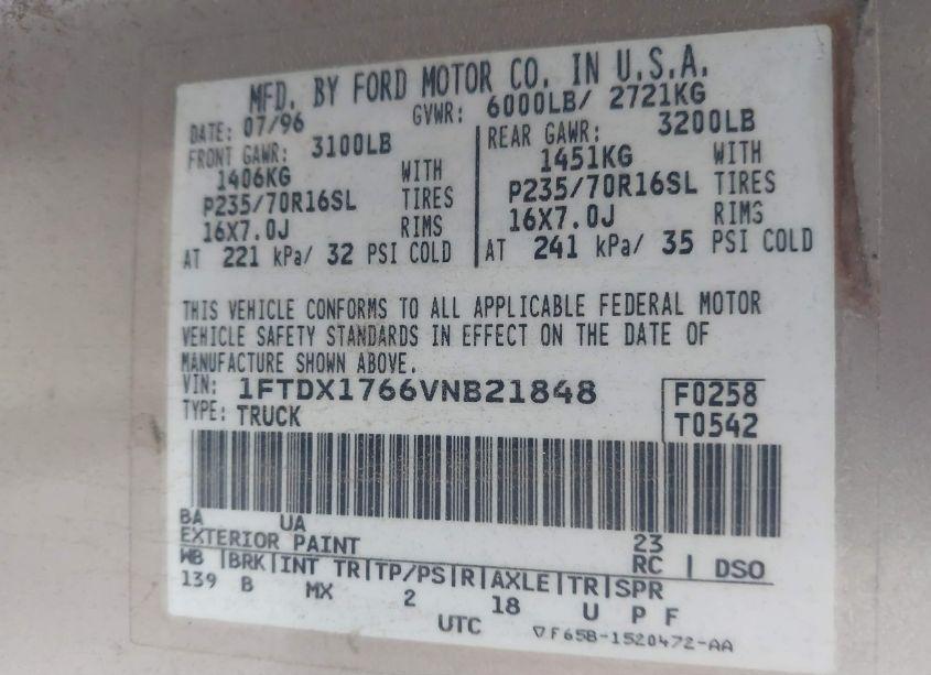 Photo 9 of 1997 Ford F-150 LARIAT/STANDARD/XL/XLT (VIN 1FTDX1766VNB21848)