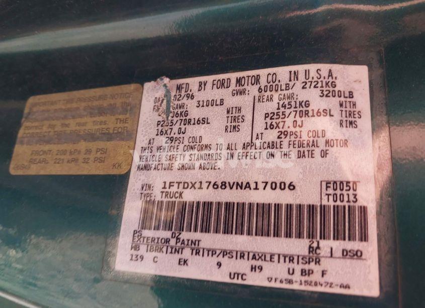 Photo 9 of 1997 Ford F-150 LARIAT/STANDARD/XL/XLT (VIN 1FTDX1768VNA17006)