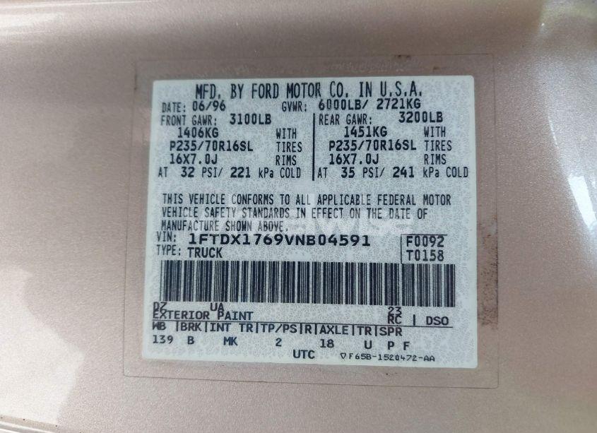 Photo 9 of 1997 Ford F-150 LARIAT/STANDARD/XL/XLT (VIN 1FTDX1769VNB04591)