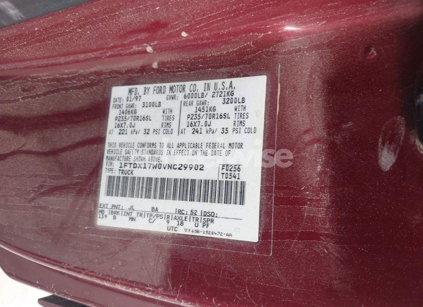 Photo 9 of 1997 Ford F-150 LARIAT/STANDARD/XL/XLT (VIN 1FTDX17W0VNC29902)