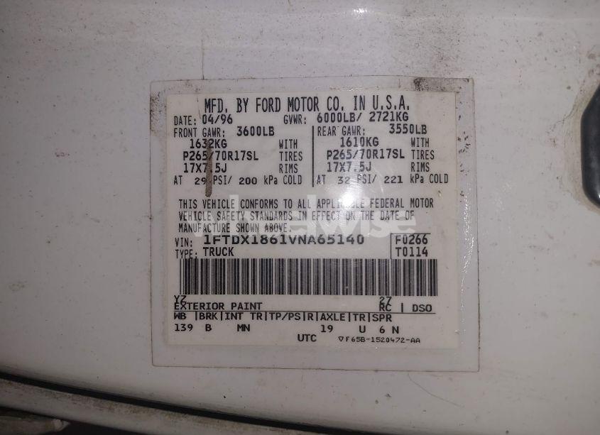 Photo 9 of 1997 Ford F-150 LARIAT/XL/XLT (VIN 1FTDX1861VNA65140)