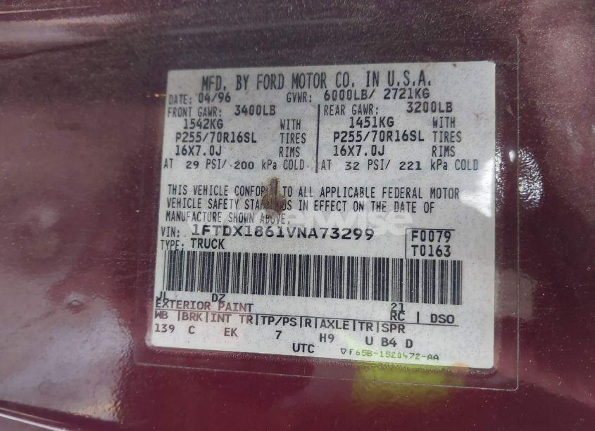 Photo 9 of 1997 Ford F-150 LARIAT/XL/XLT (VIN 1FTDX1861VNA73299)