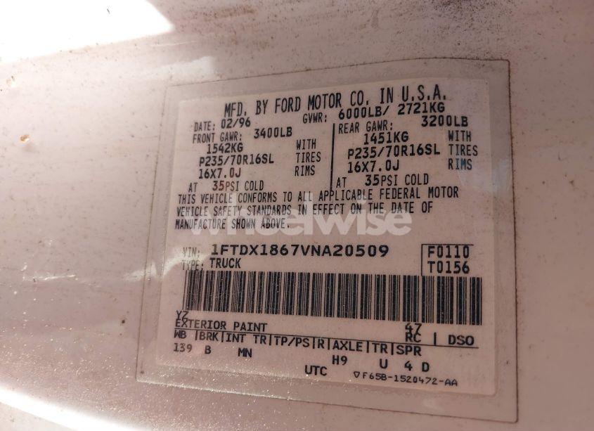 Photo 9 of 1997 Ford F-150 LARIAT/XL/XLT (VIN 1FTDX1867VNA20509)