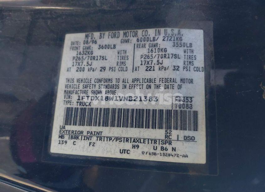 Photo 9 of 1997 Ford F-150 LARIAT/XL/XLT (VIN 1FTDX18W1VNB21383)