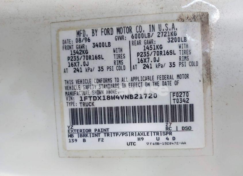 Photo 9 of 1997 Ford F-150 LARIAT/XL/XLT (VIN 1FTDX18W4VNB21720)