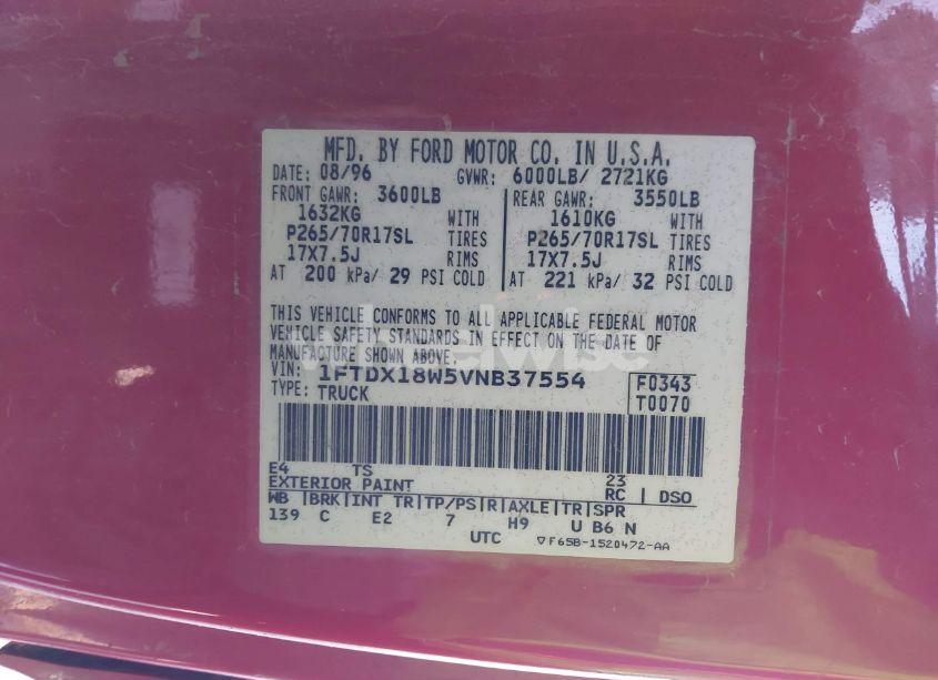 Photo 9 of 1997 Ford F-150 LARIAT/XL/XLT (VIN 1FTDX18W5VNB37554)