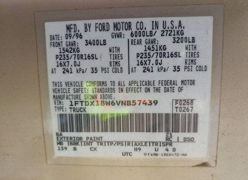 Photo 9 of 1997 Ford F-150 LARIAT/XL/XLT (VIN 1FTDX18W6VNB57439)