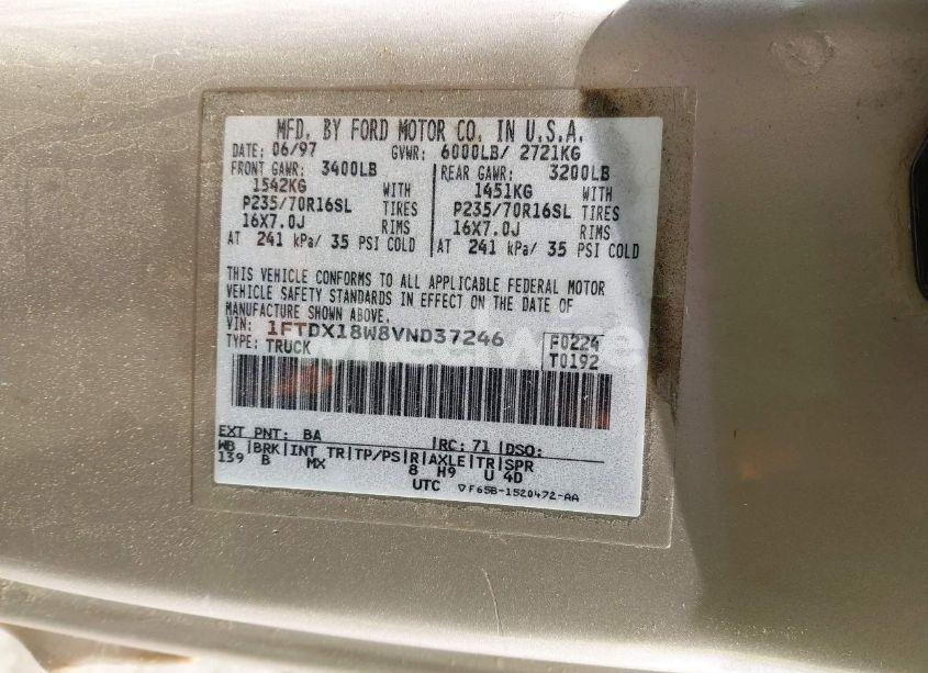 Photo 9 of 1997 Ford F-150 LARIAT/XL/XLT (VIN 1FTDX18W8VND37246)