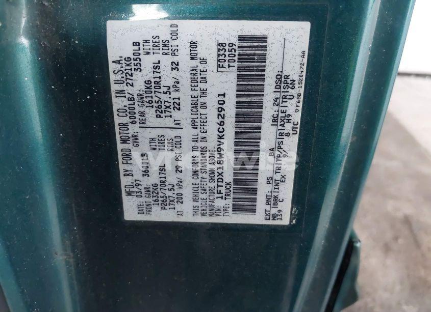 Photo 9 of 1997 Ford F-150 LARIAT/XL/XLT (VIN 1FTDX18W9VKC62901)