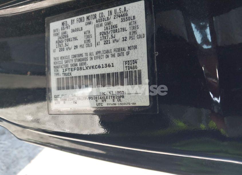 Photo 9 of 1997 Ford F-150 LARIAT/XL/XLT (VIN 1FTEF08LXVKC61361)