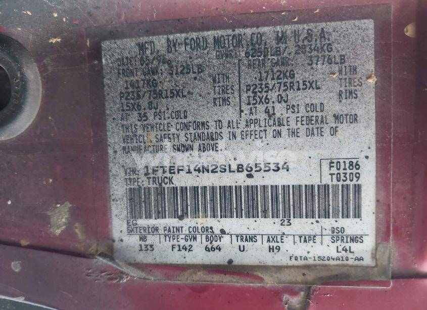 Photo 9 of 1995 Ford F150 (VIN 1FTEF14N2SLB65534)