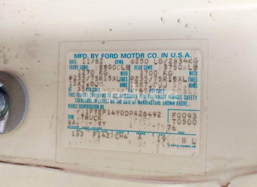 Photo 9 of 1983 Ford F150 (VIN 1FTEF14Y0DPA26492)