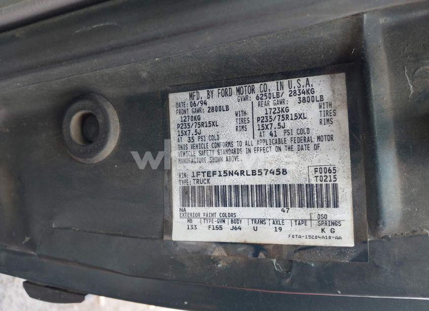 Photo 9 of 1994 Ford F150 N/A (VIN 1FTEF15N4RLB57458)