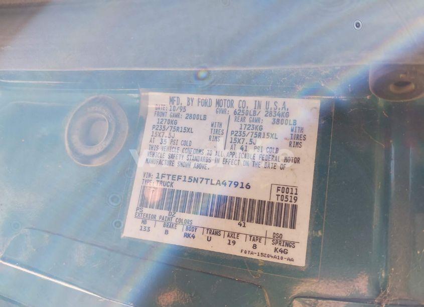 Photo 9 of 1996 Ford F150 (VIN 1FTEF15N7TLA47916)