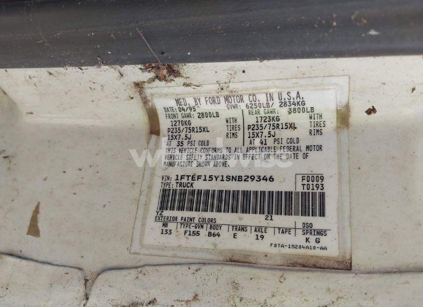 Photo 9 of 1995 Ford F150 (VIN 1FTEF15Y1SNB29346)