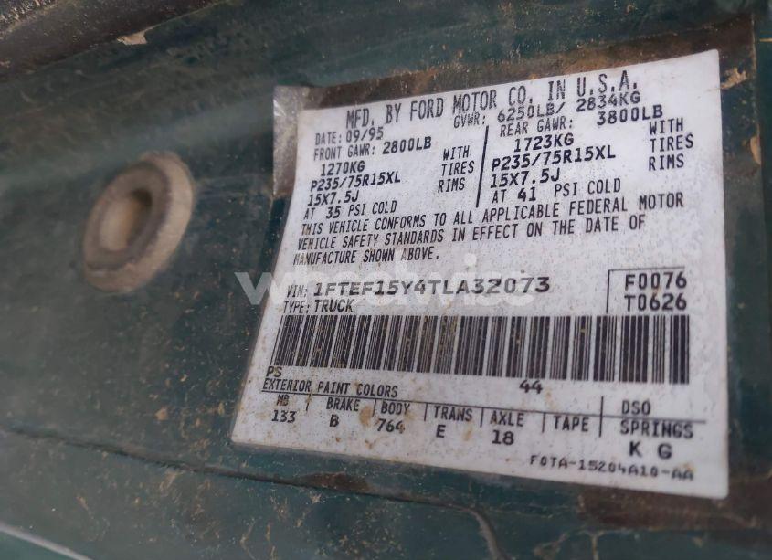 Photo 9 of 1996 Ford F150 (VIN 1FTEF15Y4TLA32073)