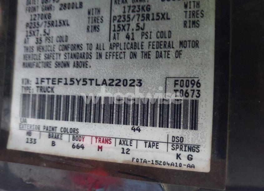 Photo 9 of 1996 Ford F150 (VIN 1FTEF15Y5TLA22023)