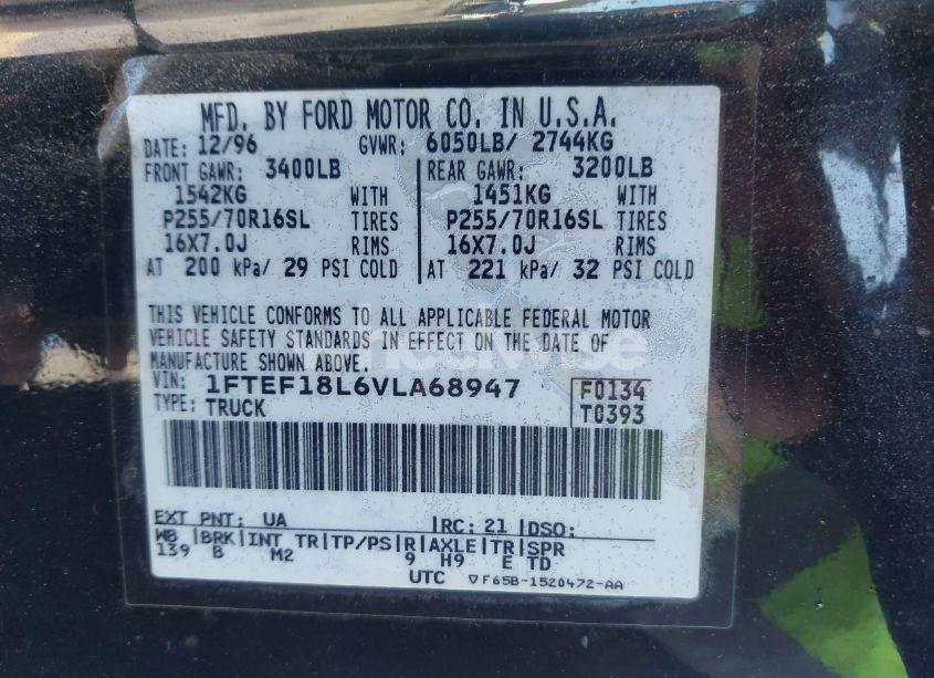 Photo 9 of 1997 Ford F-150 LARIAT/STANDARD/XL/XLT (VIN 1FTEF18L6VLA68947)