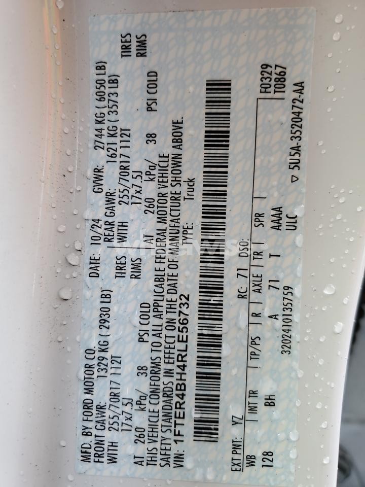 Photo 12 of 2024 FORD RANGER XL (VIN 1FTER4BH4RLE56732)