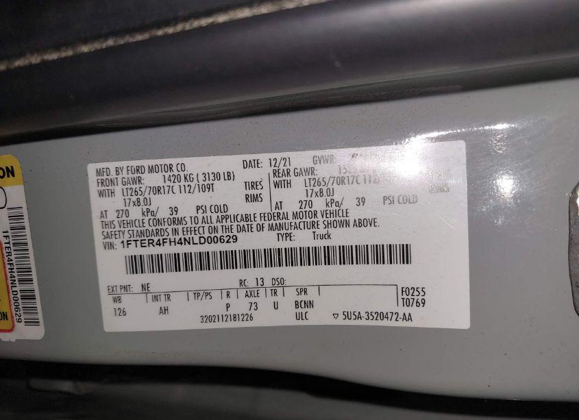 Photo 9 of 2022 Ford Ranger XLT (VIN 1FTER4FH4NLD00629)