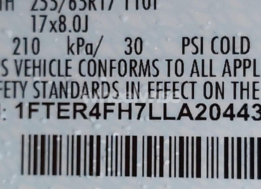 Photo 9 of 2020 Ford Ranger XLT (VIN 1FTER4FH7LLA20443)