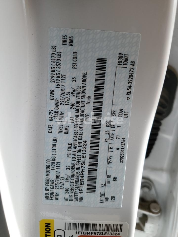 Photo 12 of 2022 FORD RANGER XL (VIN 1FTER4PH7SLE13324)