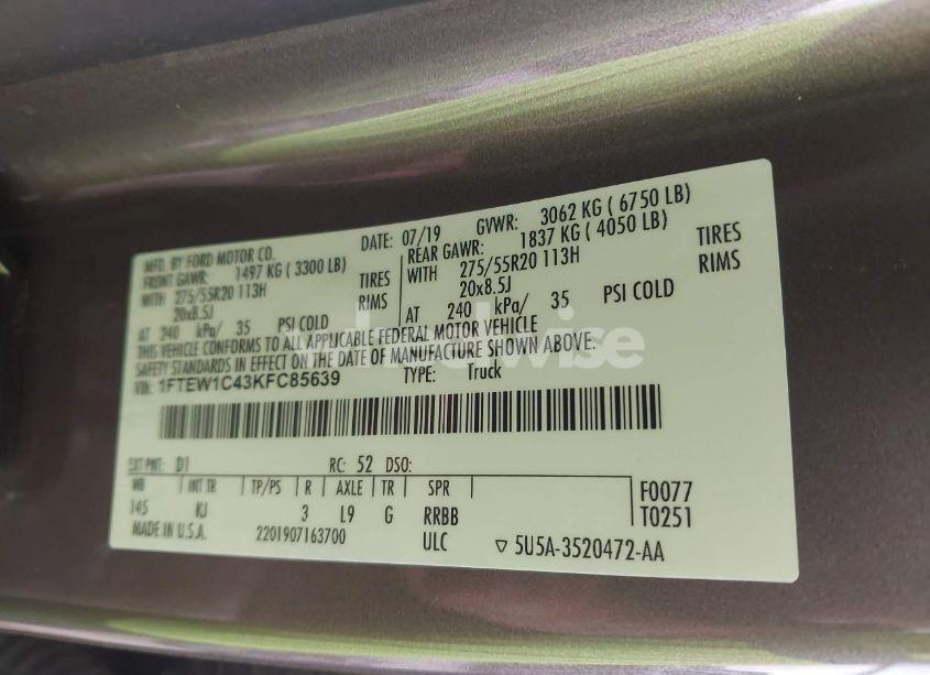 Photo 9 of 2019 Ford F-150 KING RANCH (VIN 1FTEW1C43KFC85639)