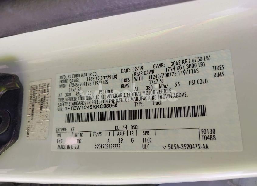Photo 9 of 2019 Ford F-150 XLT (VIN 1FTEW1C45KKC88050)