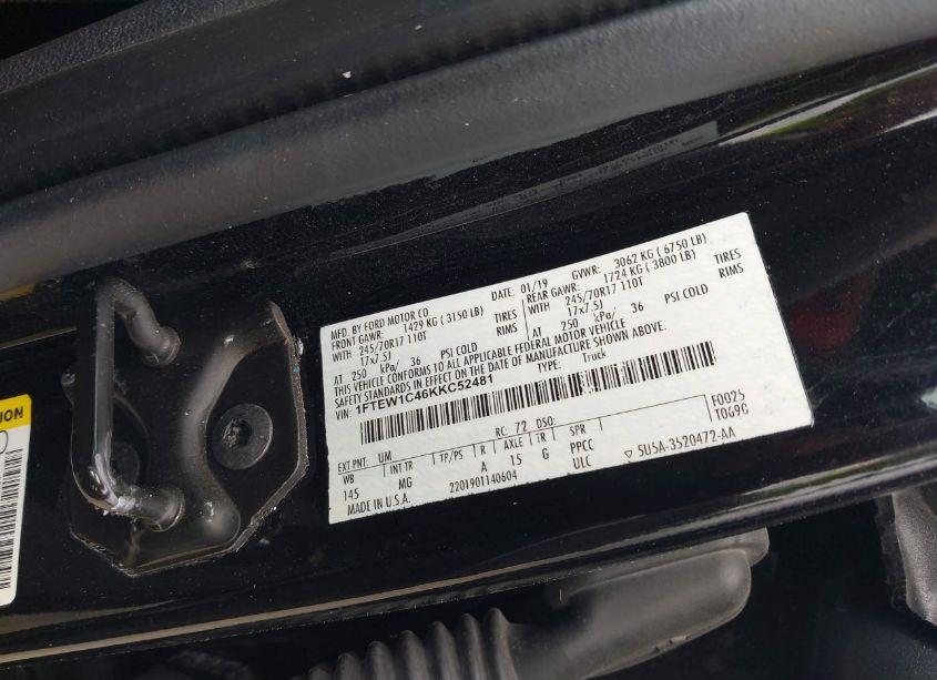 Photo 9 of 2019 Ford F-150 XLT (VIN 1FTEW1C46KKC52481)