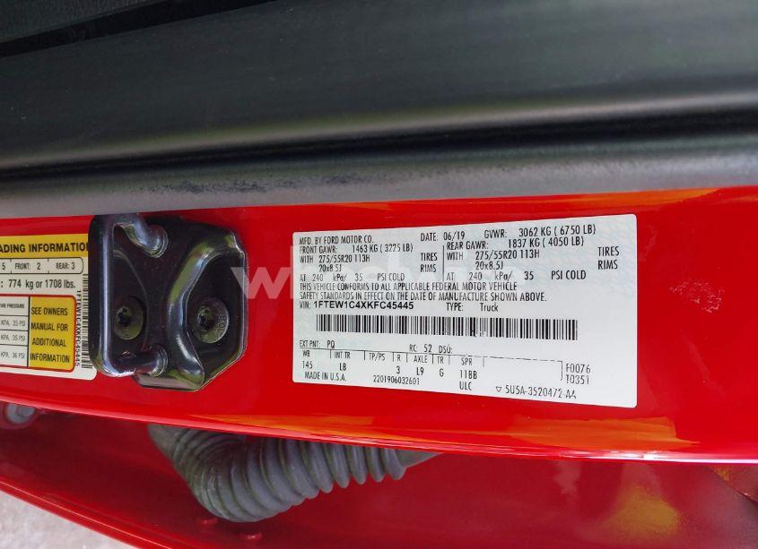 Photo 9 of 2019 Ford F-150 LARIAT (VIN 1FTEW1C4XKFC45445)