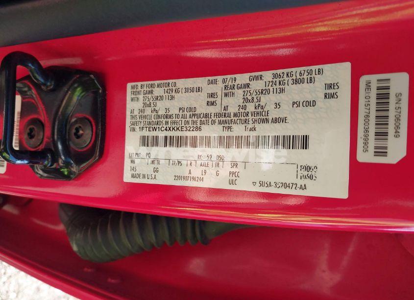 Photo 9 of 2019 Ford F-150 XL (VIN 1FTEW1C4XKKE32286)