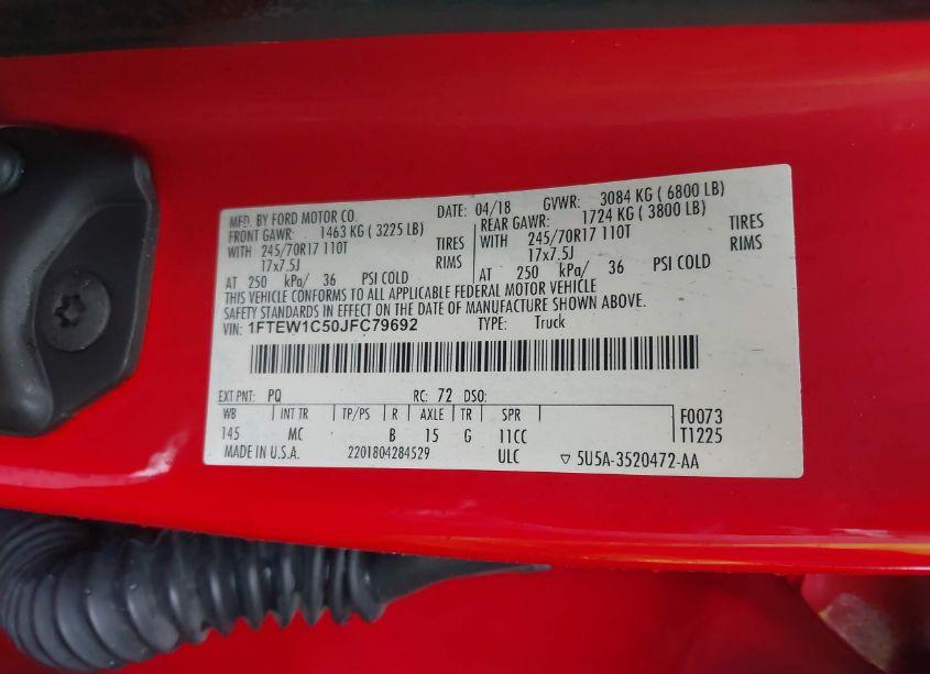 Photo 9 of 2018 Ford F-150 XLT (VIN 1FTEW1C50JFC79692)