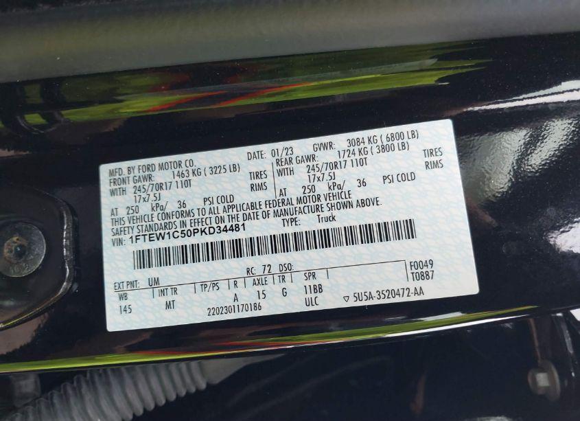 Photo 9 of 2023 Ford F-150 XLT (VIN 1FTEW1C50PKD34481)