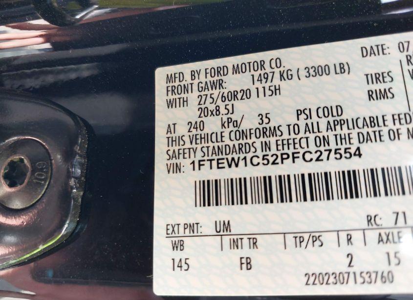 Photo 9 of 2023 Ford F-150 XLT (VIN 1FTEW1C52PFC27554)