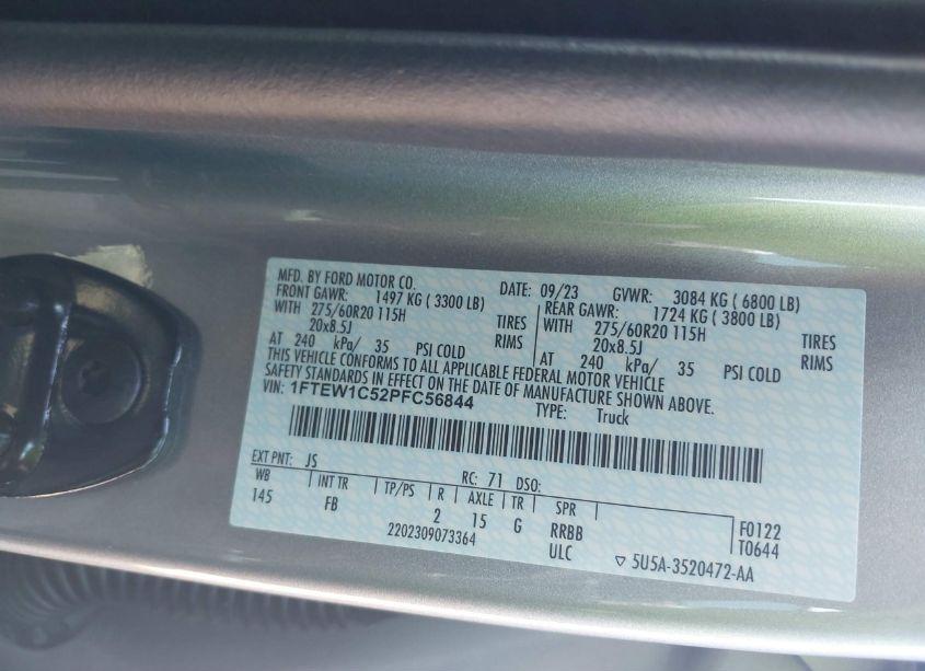 Photo 9 of 2023 Ford F-150 XLT (VIN 1FTEW1C52PFC56844)