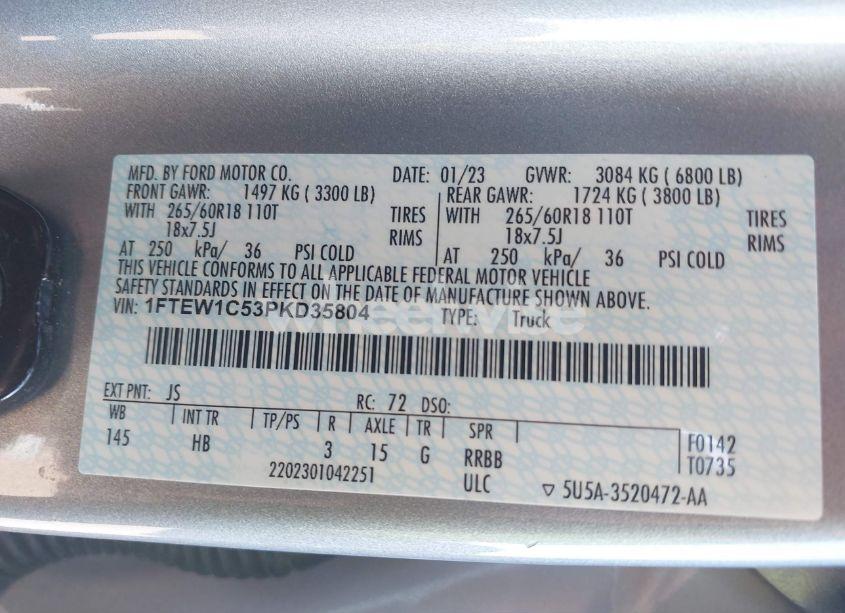 Photo 9 of 2023 Ford F-150 LARIAT (VIN 1FTEW1C53PKD35804)