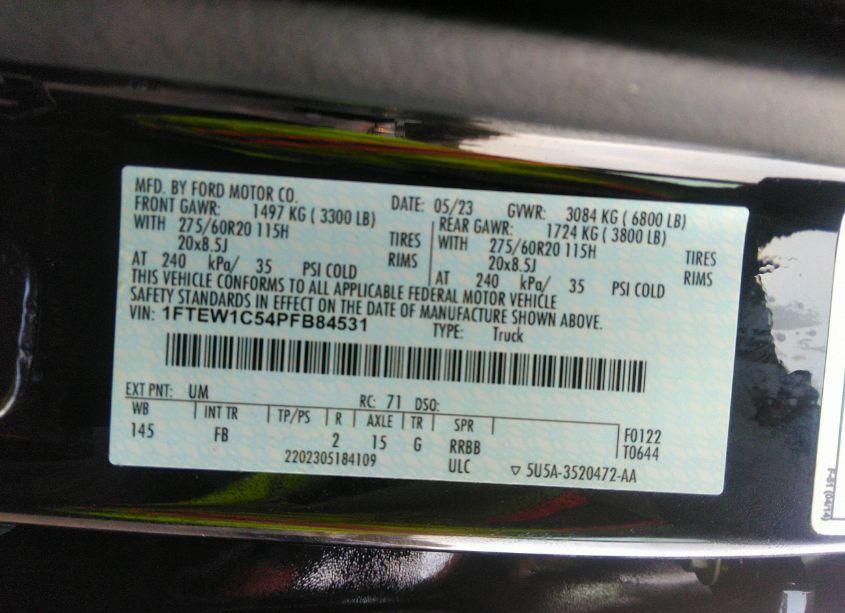 Photo 9 of 2023 Ford F-150 XLT (VIN 1FTEW1C54PFB84531)