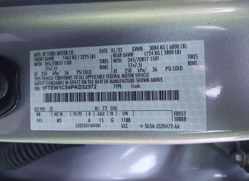 Photo 9 of 2023 Ford F-150 XLT (VIN 1FTEW1C54PKD32572)