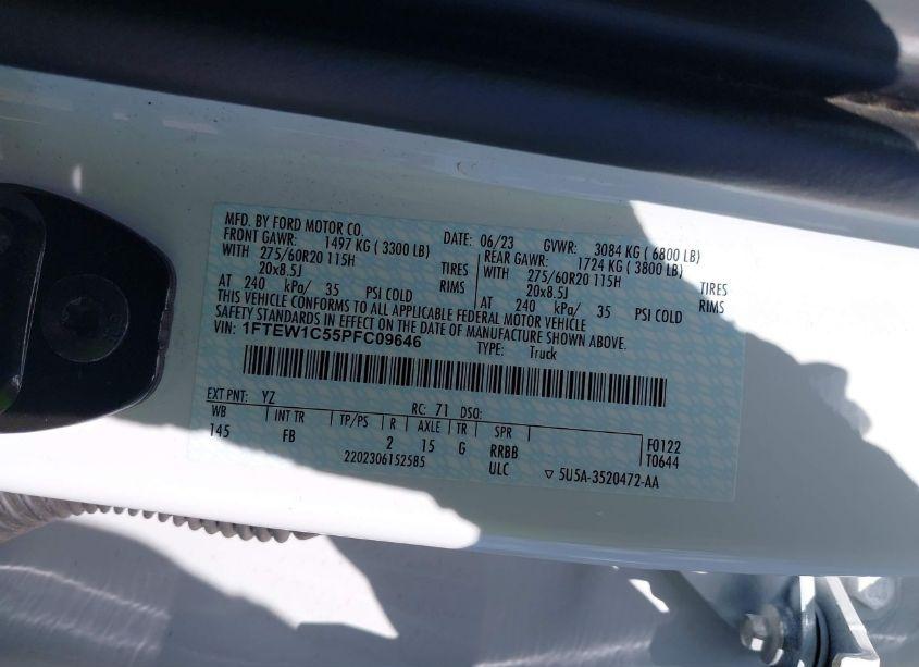 Photo 9 of 2023 Ford F-150 XLT (VIN 1FTEW1C55PFC09646)