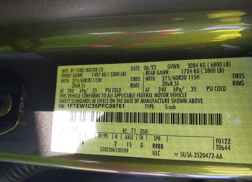 Photo 9 of 2023 Ford F-150 XLT (VIN 1FTEW1C55PFC09761)