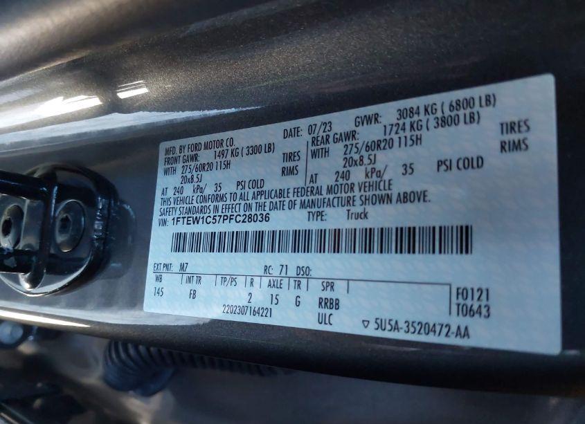 Photo 9 of 2023 Ford F-150 XLT (VIN 1FTEW1C57PFC28036)