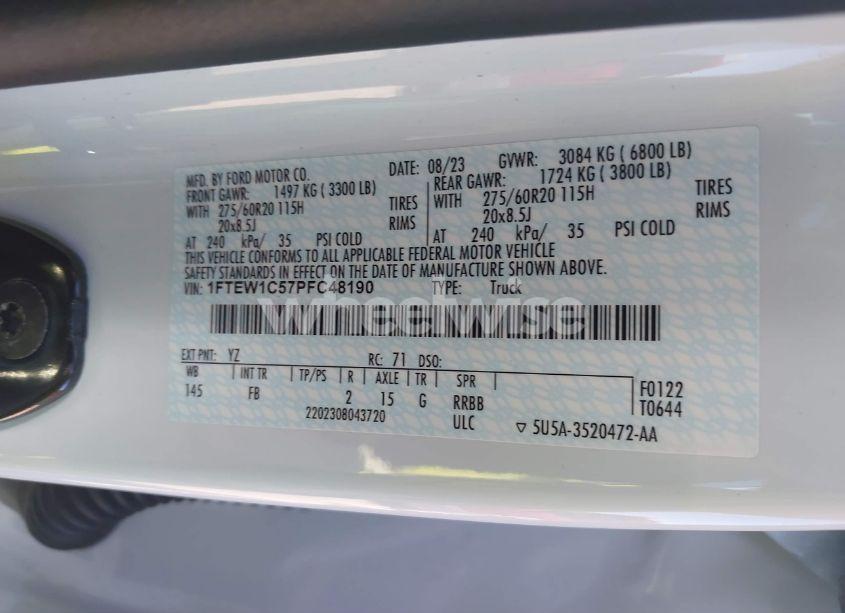 Photo 9 of 2023 Ford F-150 XLT (VIN 1FTEW1C57PFC48190)