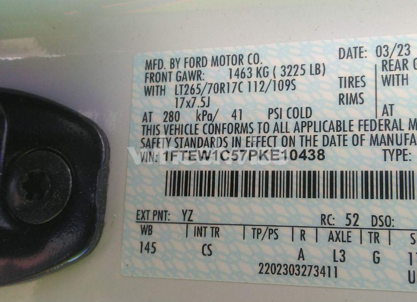 Photo 9 of 2023 Ford F-150 XL (VIN 1FTEW1C57PKE10438)